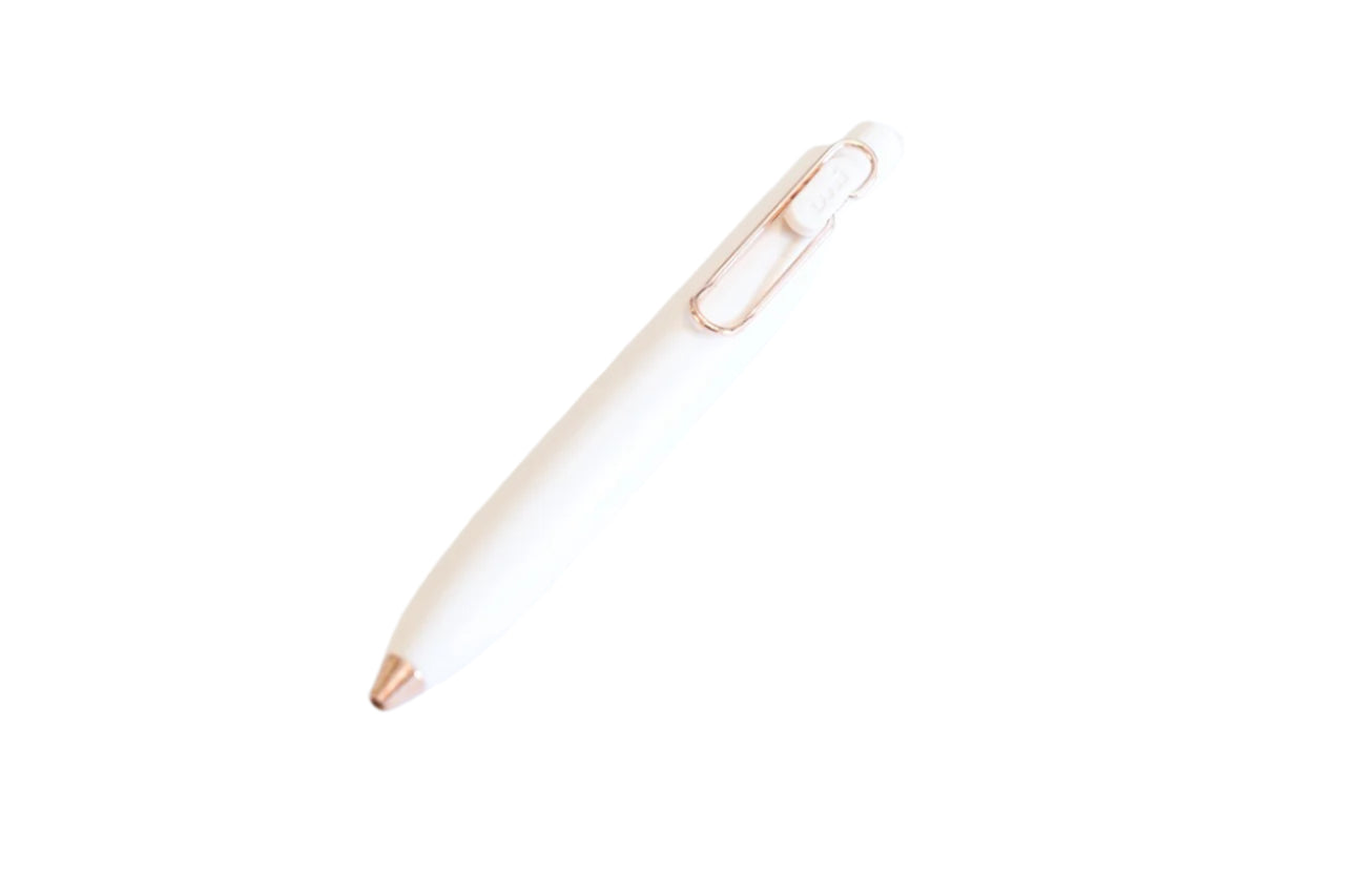 Uni-Ball One P Gel Pen - 0.5mm - Yogurt, Rose Gold Clip