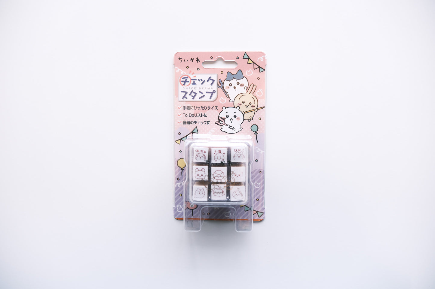 Chiikawa Wooden Rubber Stamp Set - Check Party