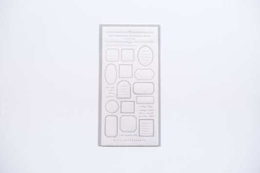 Oeda Letterpress Sticker Sheet - Greige Frames