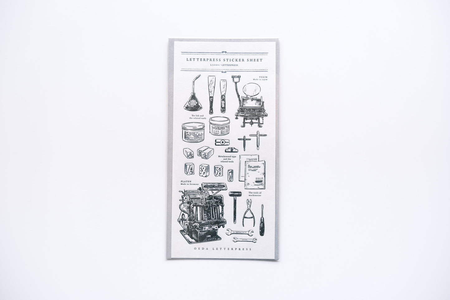 Oeda Letterpress Sticker Sheet - Letterpress