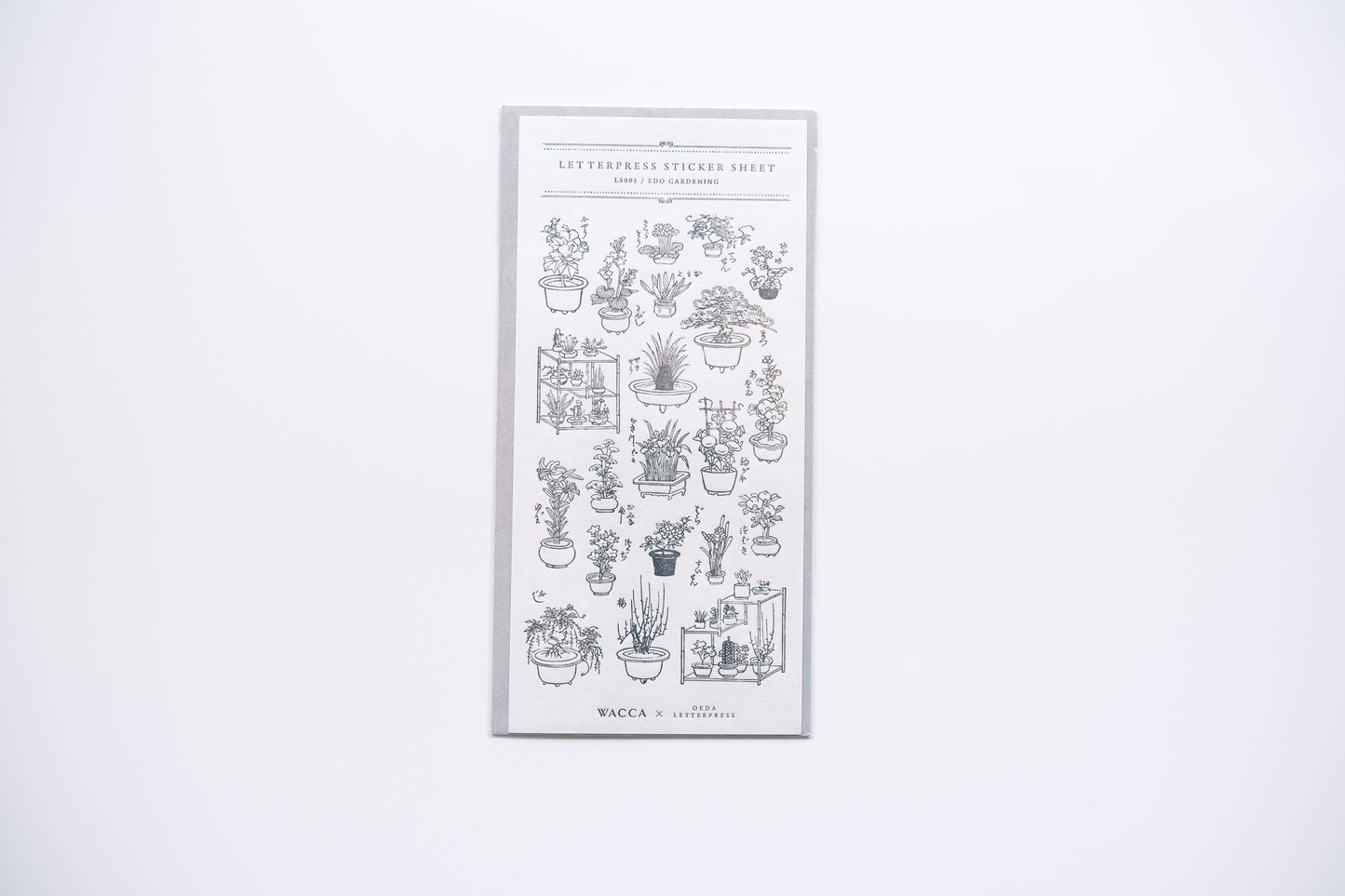 Oeda Letterpress Sticker Sheet - Edo Gardening - Ink Black