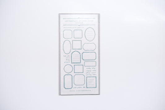Oeda Letterpress Sticker Sheet - Green Frames
