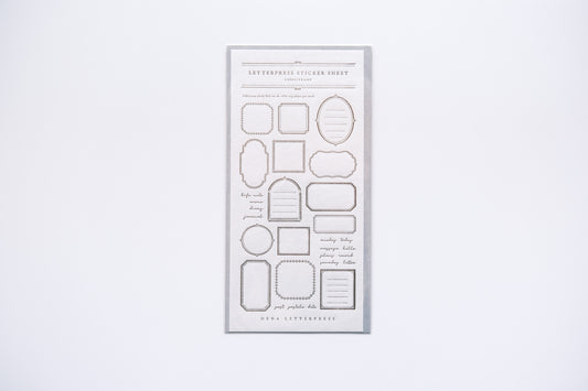 Oeda Letterpress Sticker Sheet - Bronze Frames