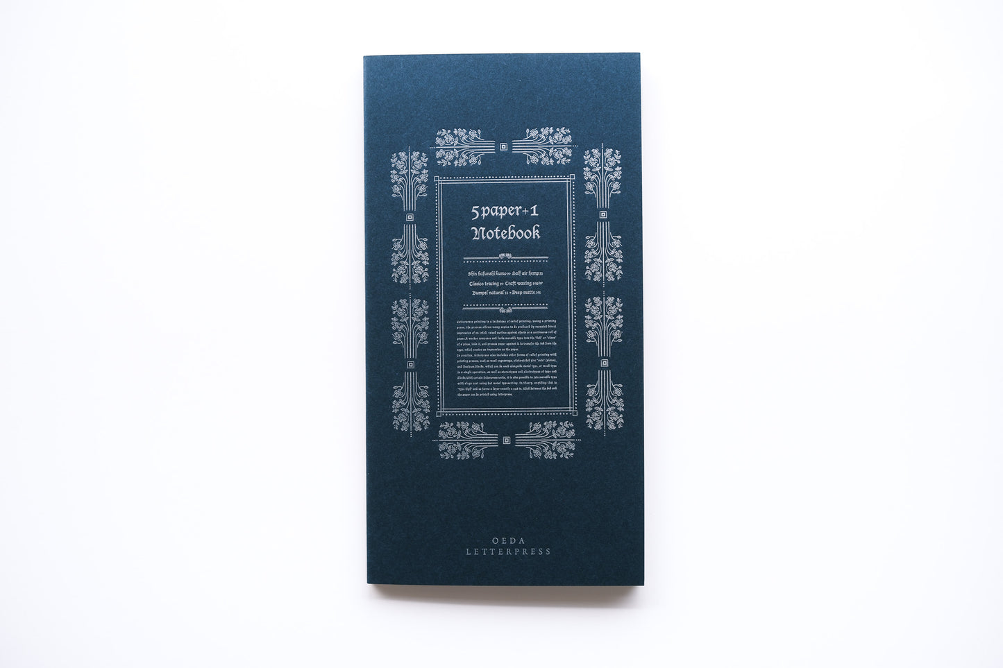 Oeda Letterpress - 5 Paper Notebook - Dark Blue