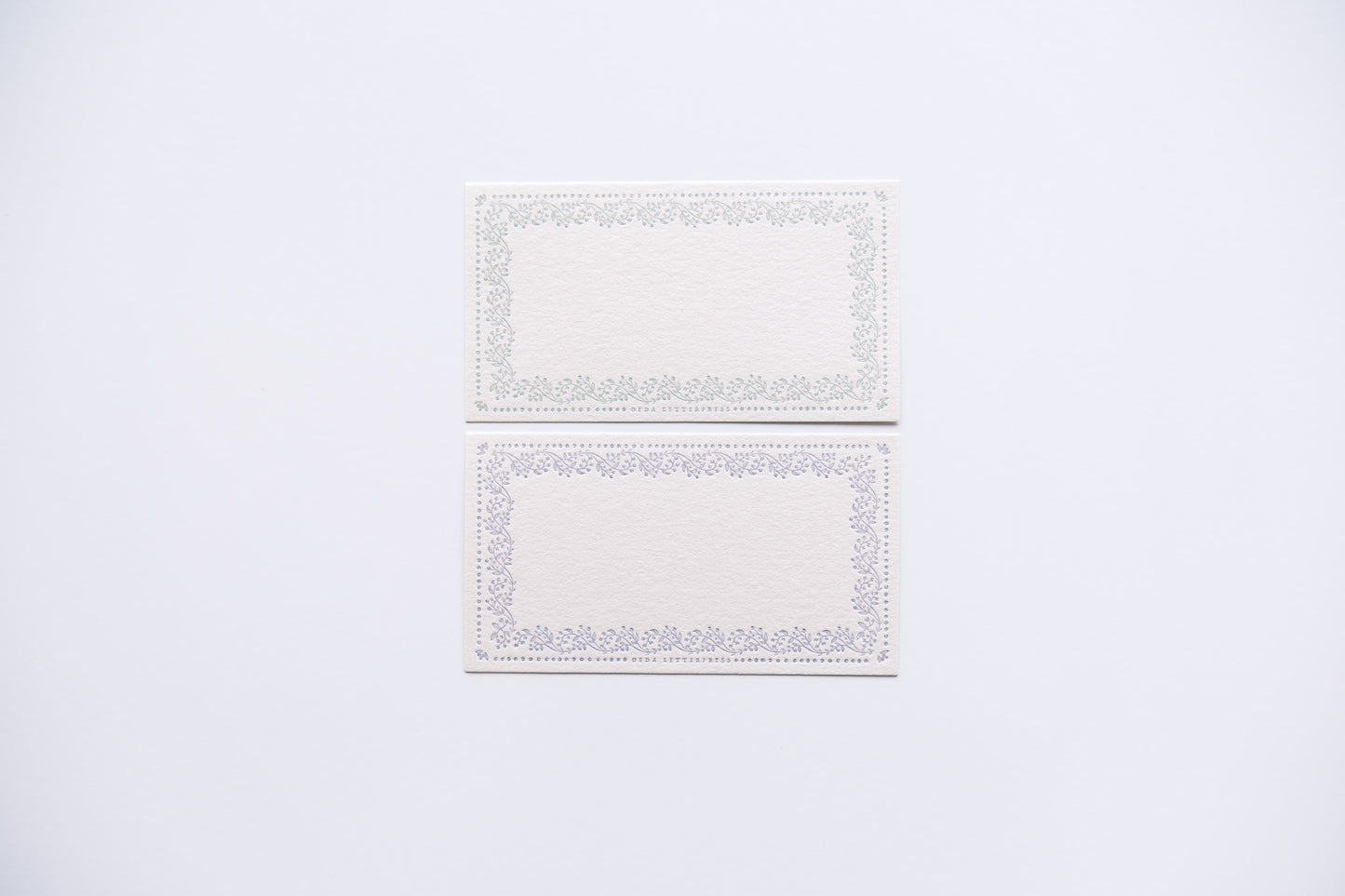 Oeda Letterpress Memo Card - Lavendar & Sage
