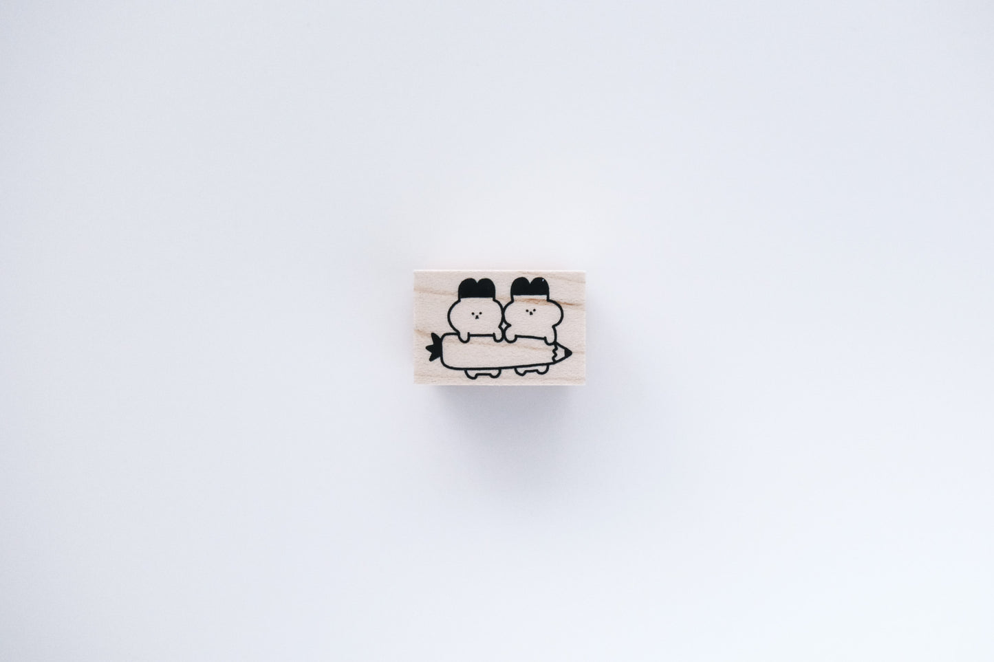 Ikhanko Stamp - Rabbits with Carrot Pencils