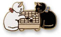 Pottering Cat Enamel Pin -  Go