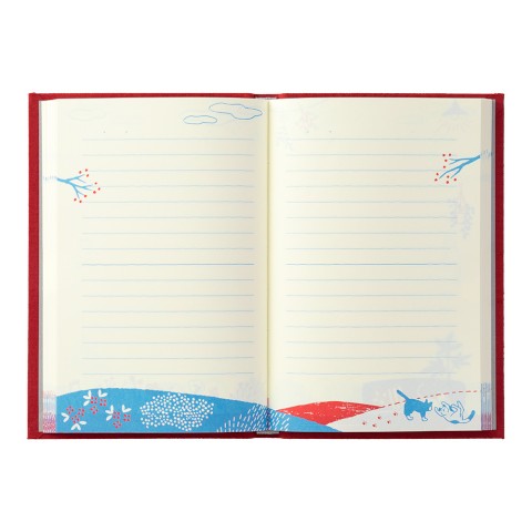 Midori Diary With Embroidery Bookmark - Cat