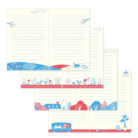Midori Diary With Embroidery Bookmark - Cat