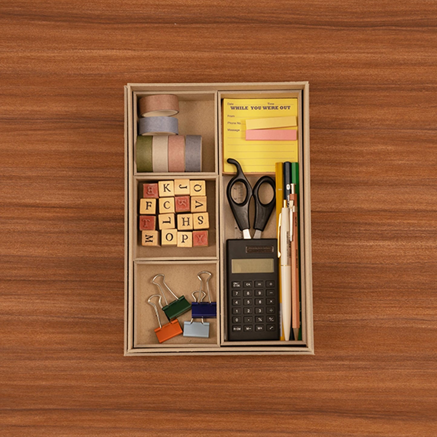 Nakabayashi Organizing Bento Box - A5 - Light Brown
