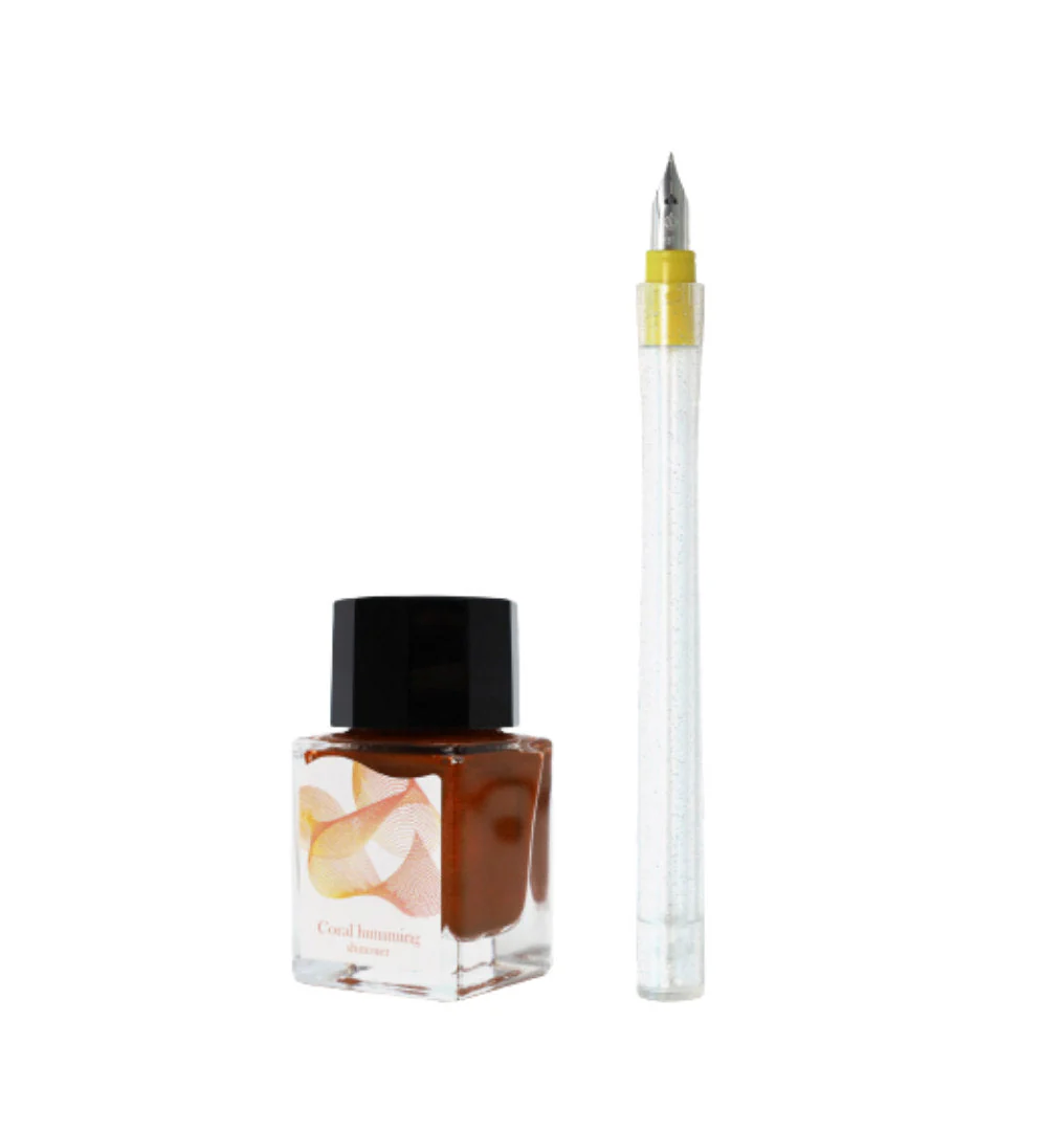 Sailor Dipton + Hocoro Ink Dip Pen Set - Coral Humming