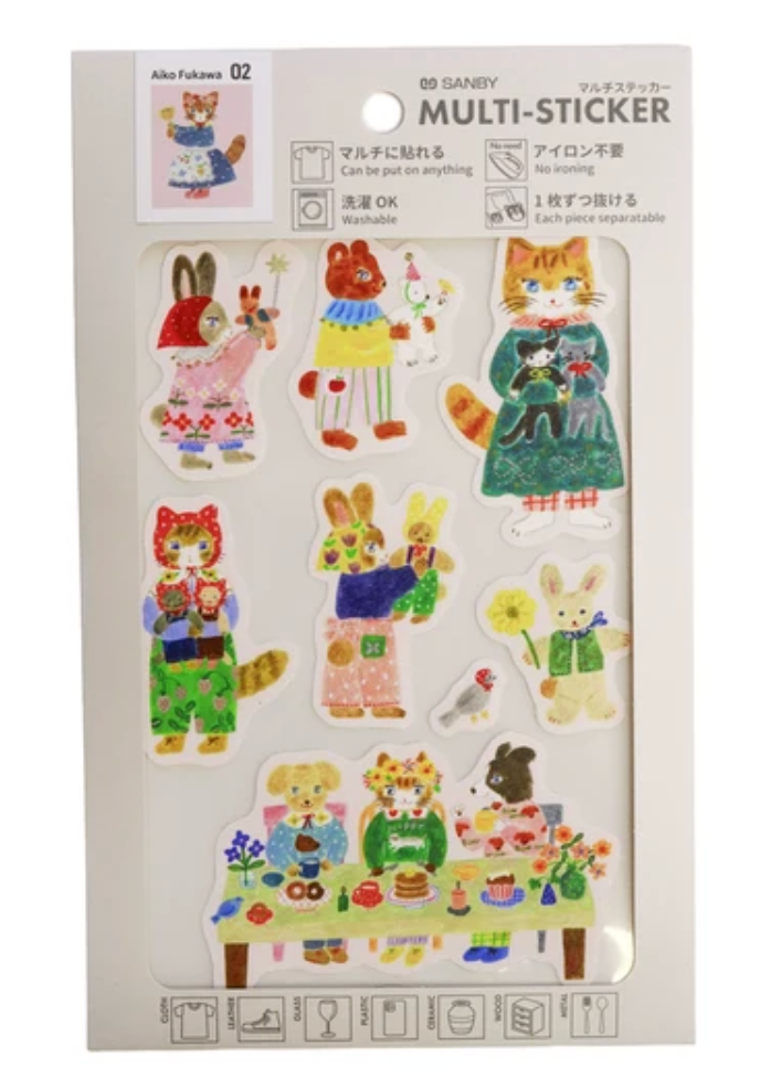 Sanby x Aiko Fukawa Multi-Sticker Sheet - Hug Time