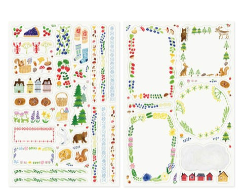 Midori Yuru Log Sticker Sheets - Scandinavia