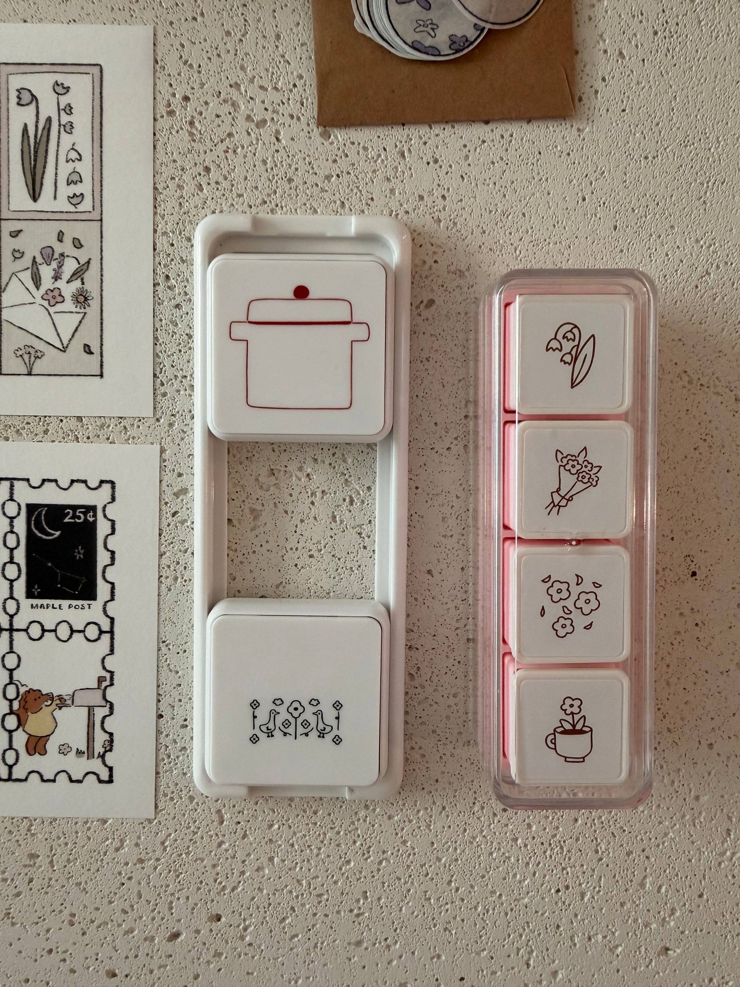 dana ate oatmeal! - Flowers Button Stamp