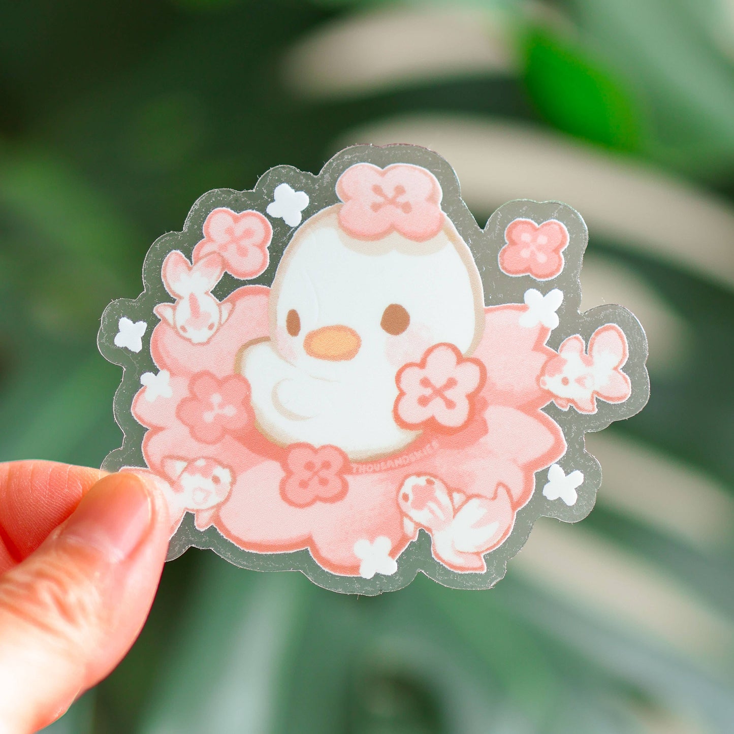 Thousand Skies - Transparent Vinyl Sticker - Sakura Duckling