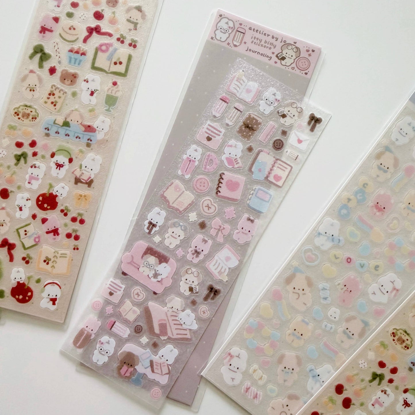 Atelier By Jo - Teeny Tiny Glitter Sticker Sheet - Pink Journal