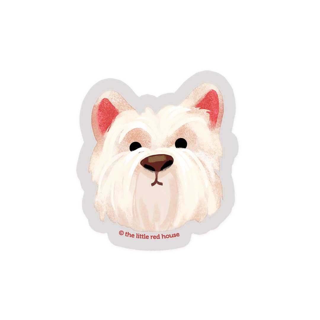 The Little Red House - Westie Dog Clear Sticker