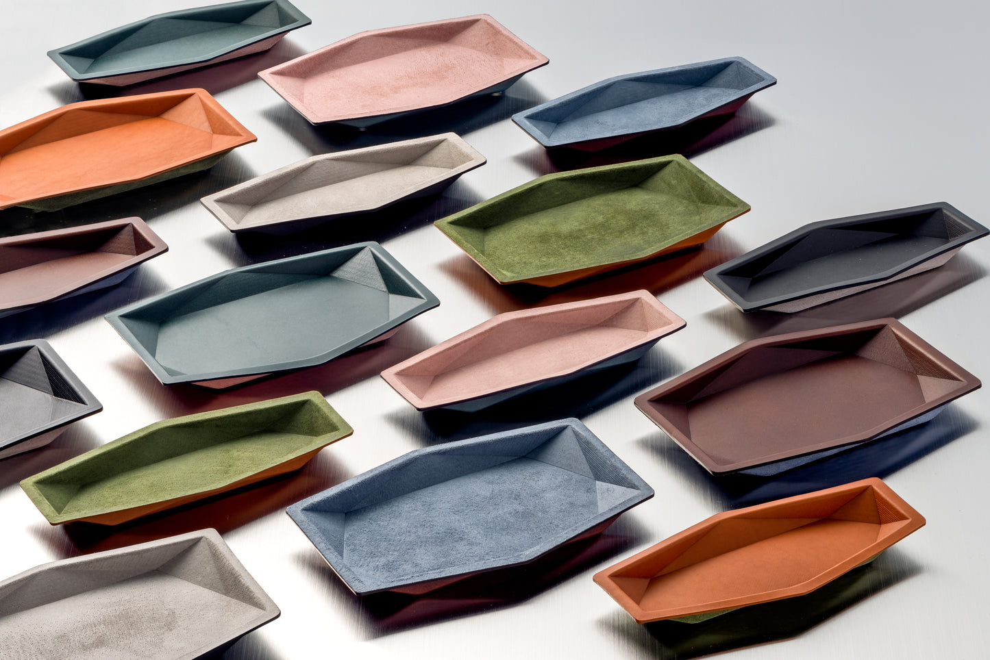 colm Hexa Leather Tray M Camel
