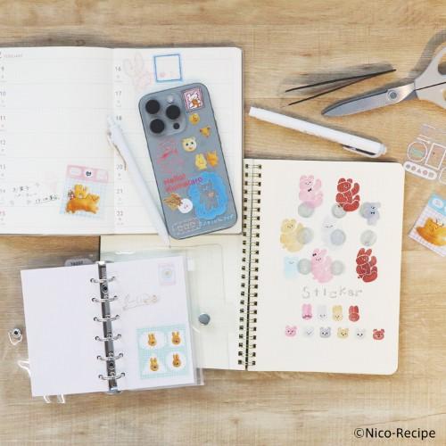 Komamono Creative x Nico Recipe - Clear Sticker Roll - Animal Cookie