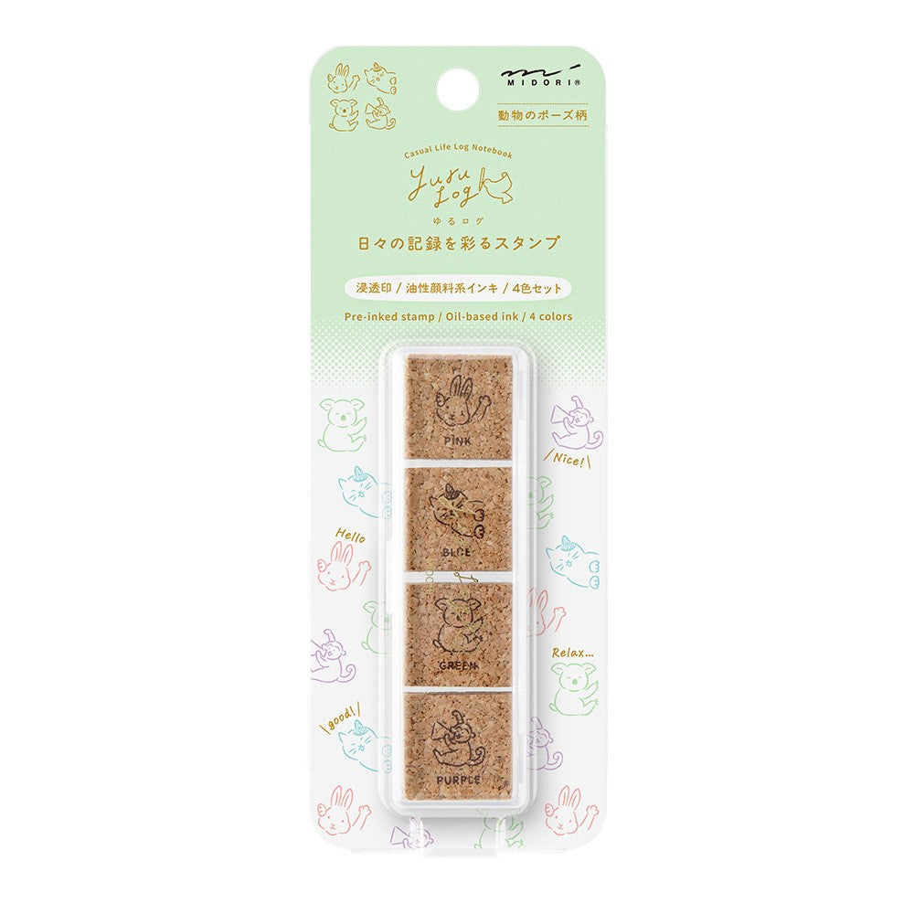 Midori Yuru Log Paintable Pre-Inked Stamp
