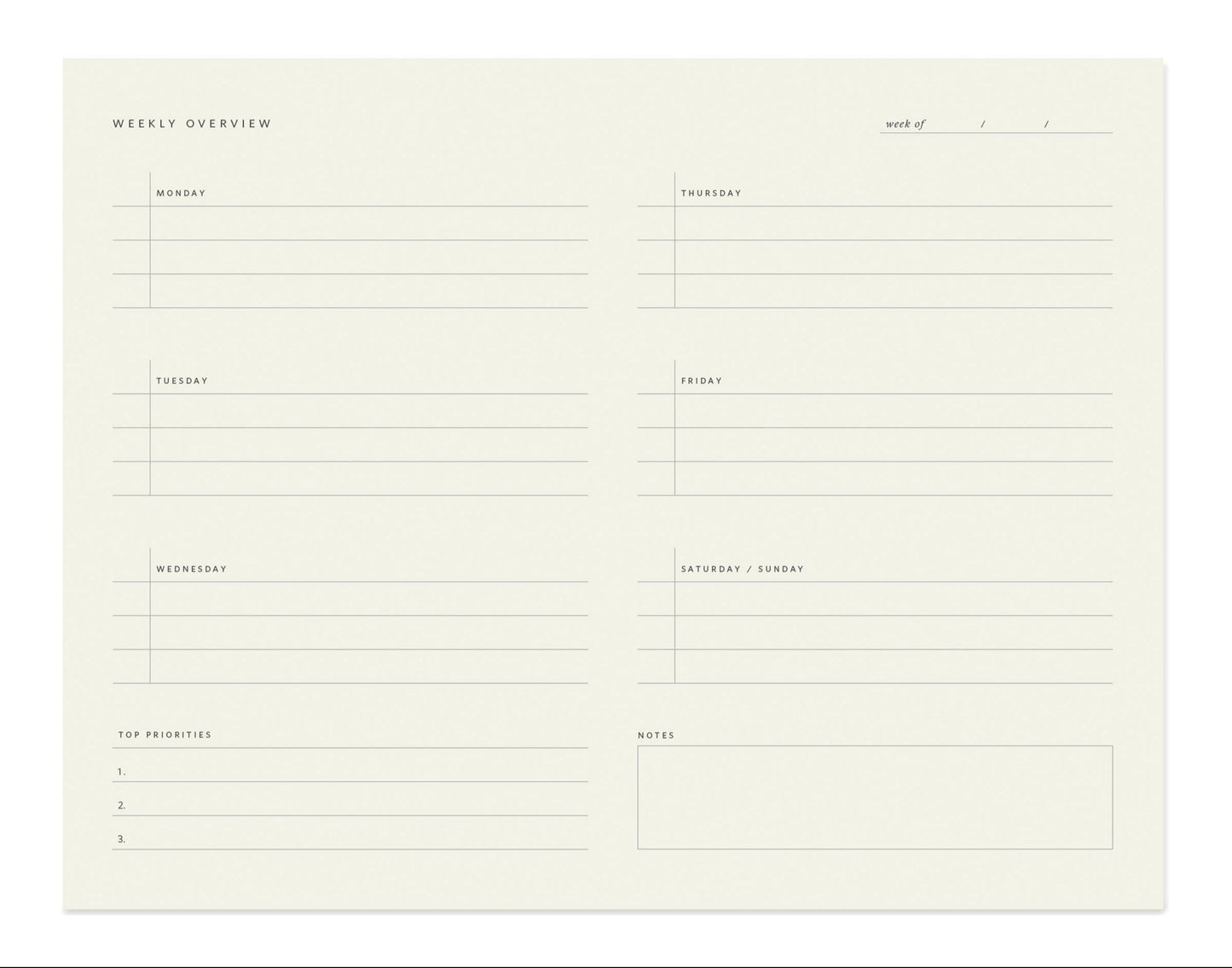Ramona & Ruth - Weekly Overview Notepad