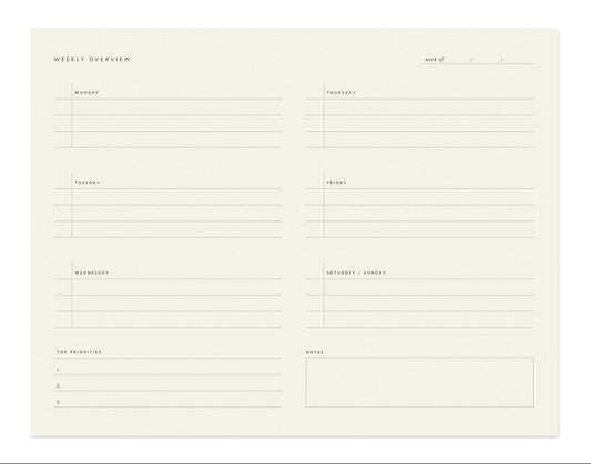Ramona & Ruth - Weekly Overview Notepad