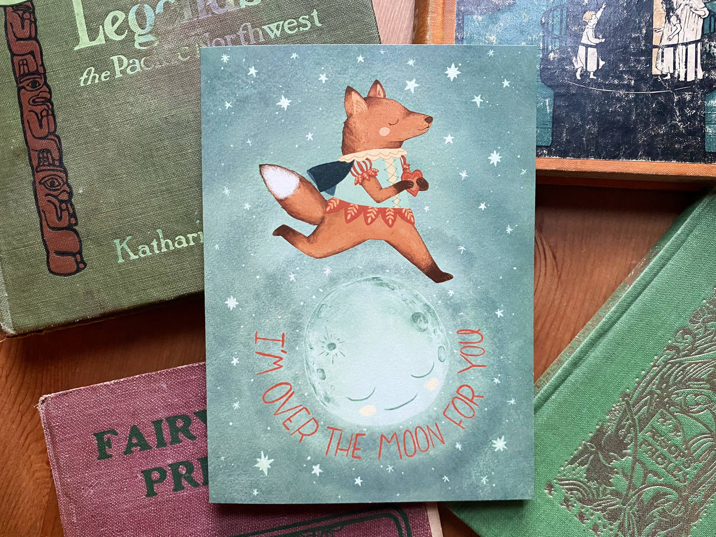 Marika Paz Illustration - I'm Over the Moon for You Card