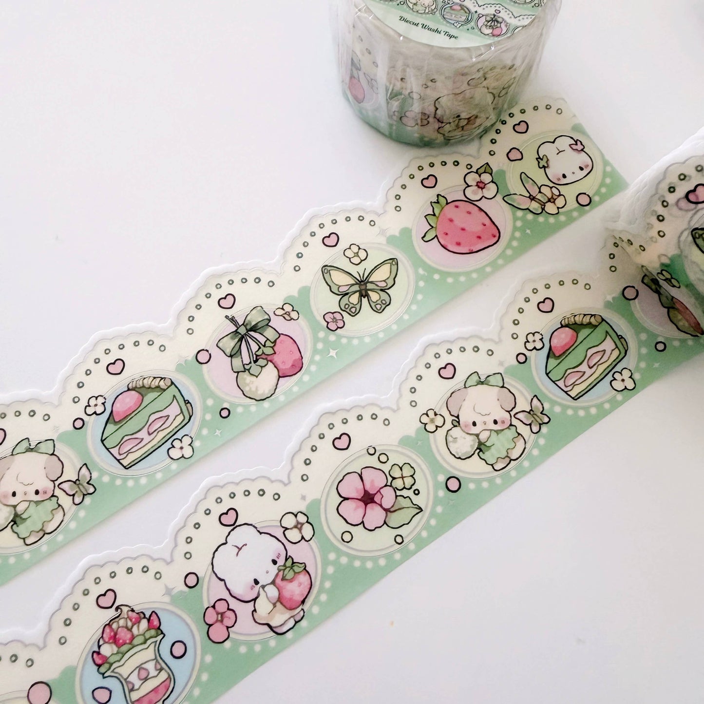 Atelier by Jo - Die-Cut Washi Tape - Matcha Strawberry