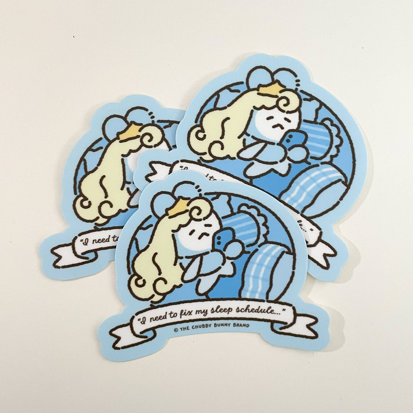 The Chubby Bunny Brand - I Need To Fix My Sleep Schedule Vinyl Sticker