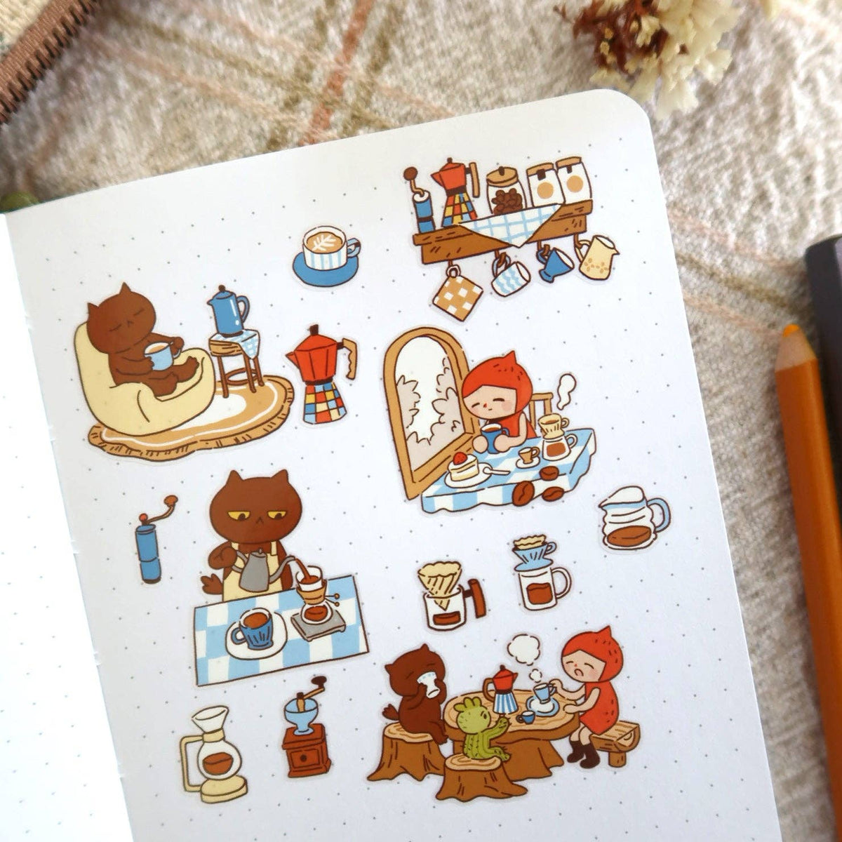 Tiny Kikimo - Sticker Sheet - Coffee Corners