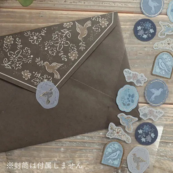 NB Gold Foil Sticker Sheet - Utatane Series - Bird's Voice