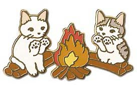 Pottering Cat Enamel Pin -  Bonfire