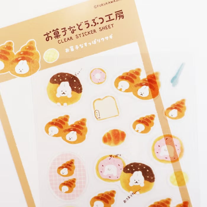 Furukawashiko Clear Sticker Sheet - Sweets Animal Workshop Vol. 3 - Bread Rabbit