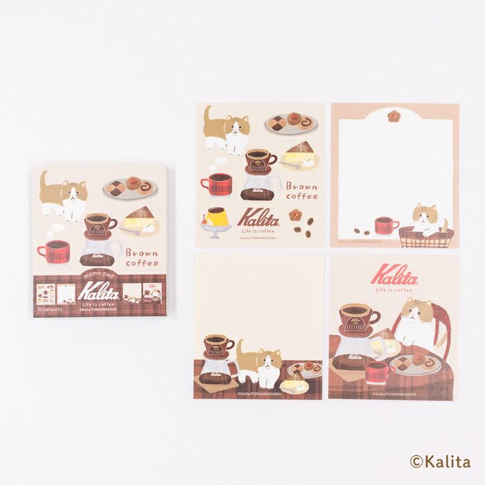 Furukawashiko x Kalita - Life is Coffee Series - Memo Pad - Brown Coffee