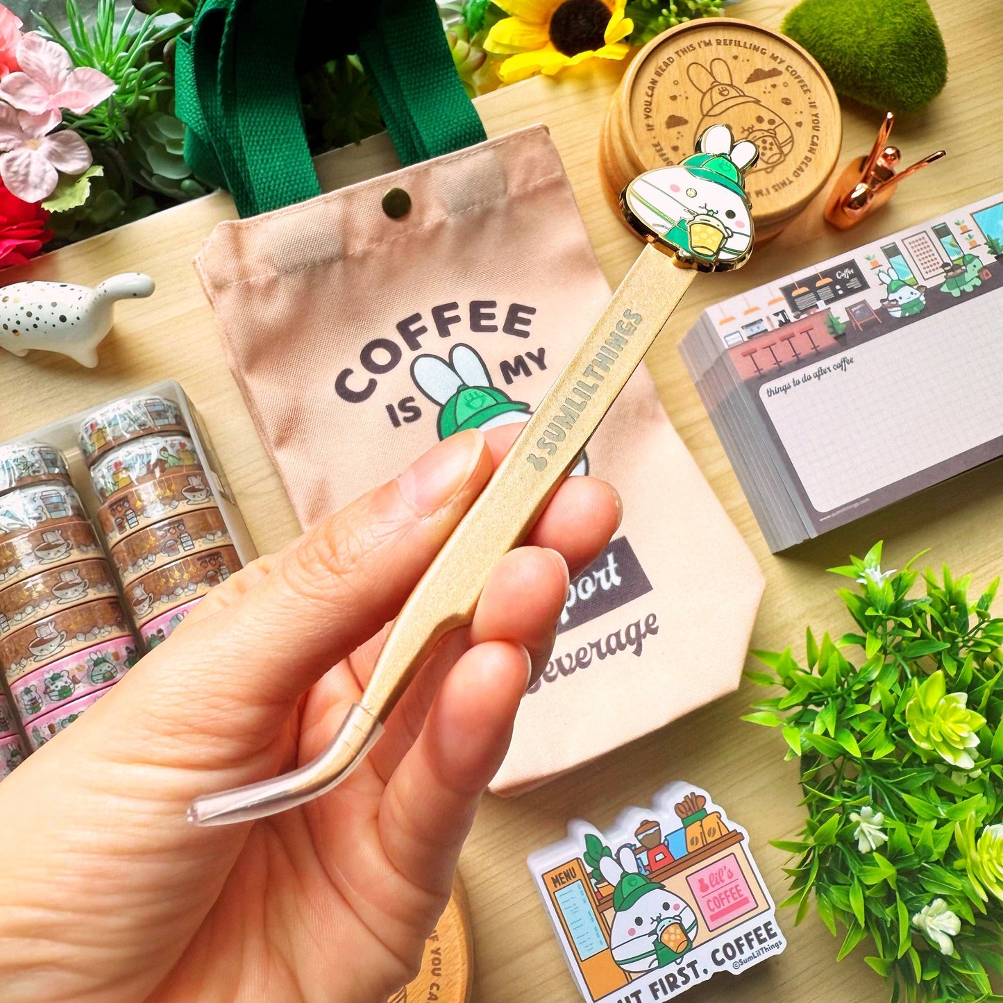 SumLilThings - Enamel Sticker Tweezer - Lil' Coffee Run (Fine Point)