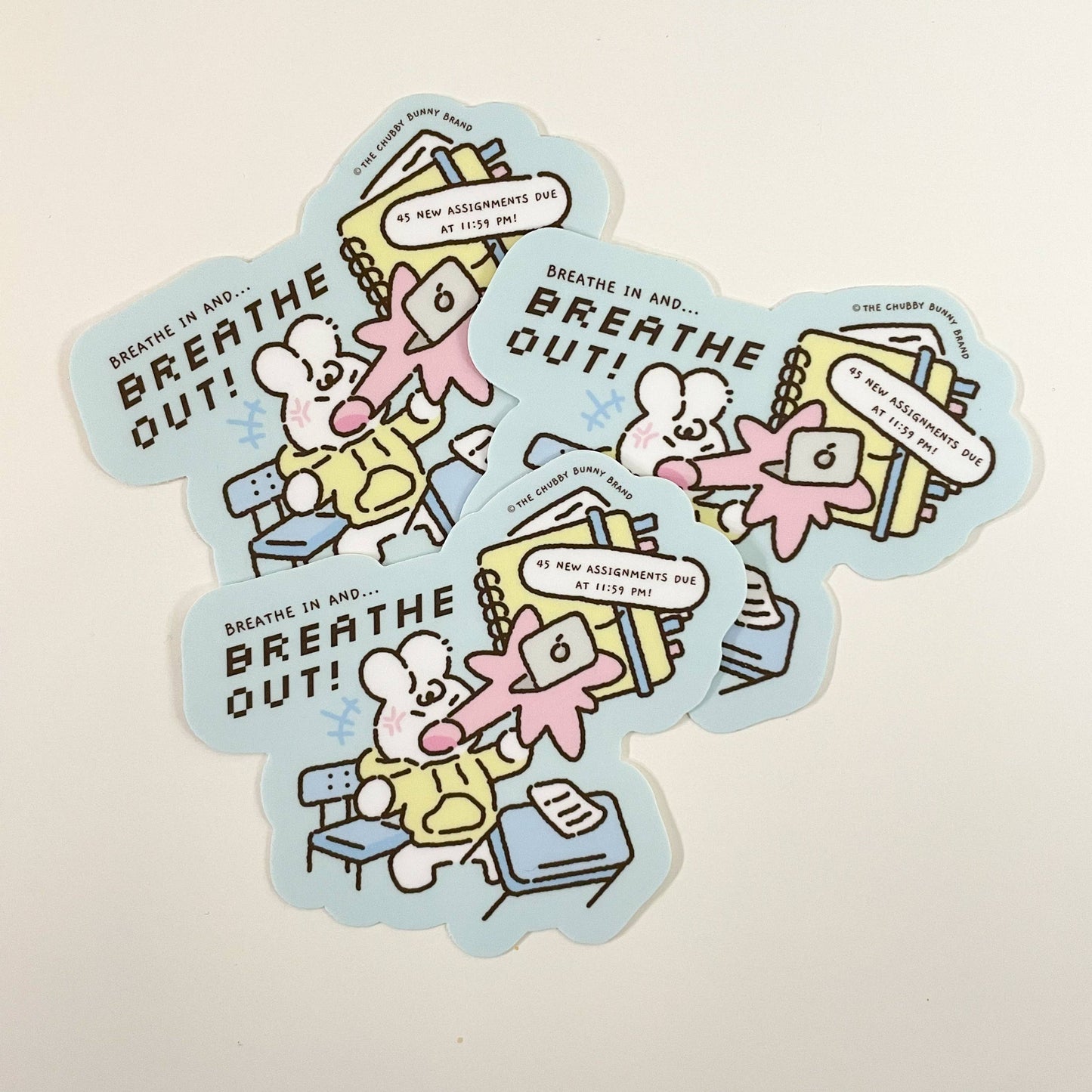 The Chubby Bunny Brand - Breathe In Breathe Out Vinyl Sticker