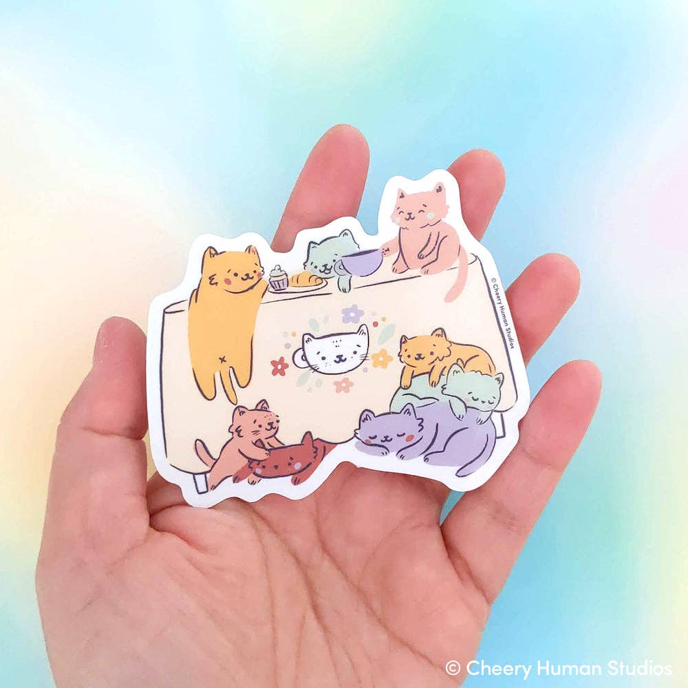 Cheery Human Studios - Vinyl Sticker - Cat Cafe