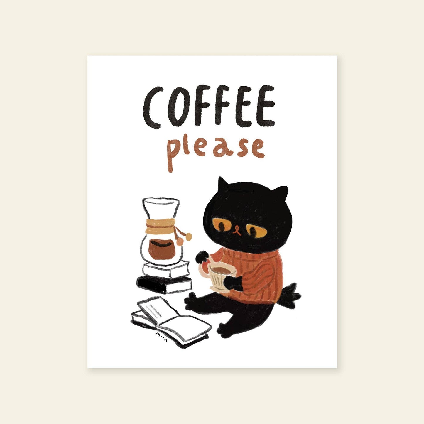 Tiny Kikimo - 8x10" Giclée Print - Coffee Please