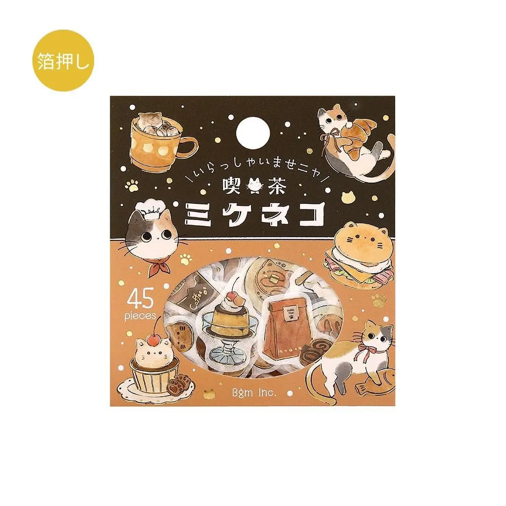 BGM Foil Flake Stickers - Welcome Meow! Series - Cafe Mikeneko