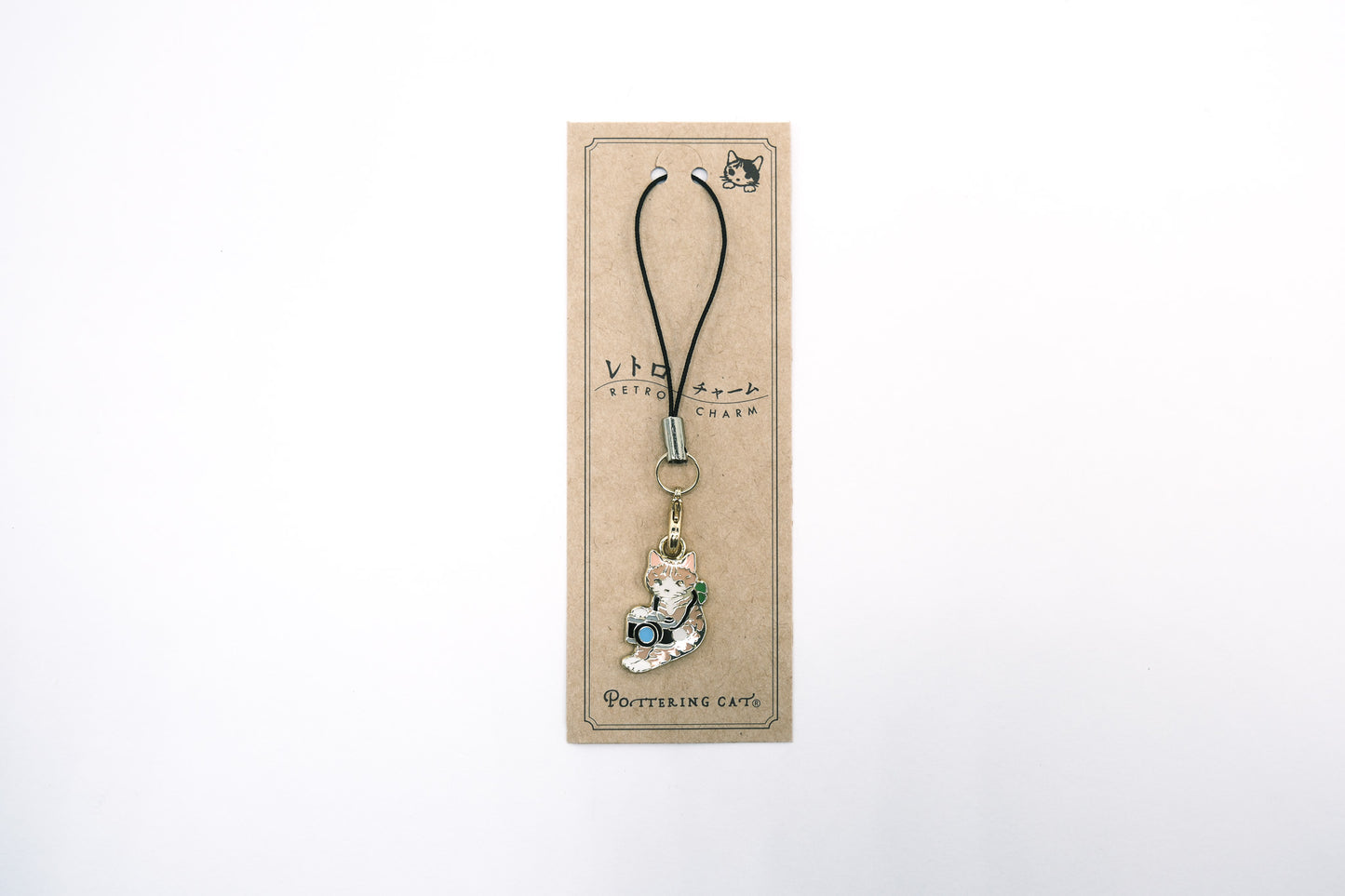 Potteirng Cat Enamel Charm - Camera