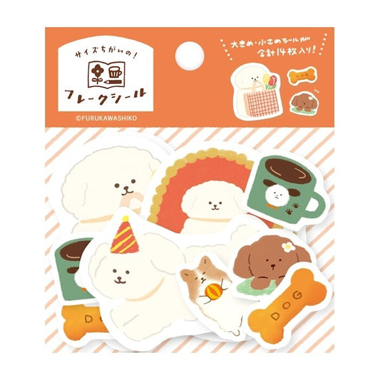 Furukawashiko Watashi-Biyori Washi Flake Stickers - Canine