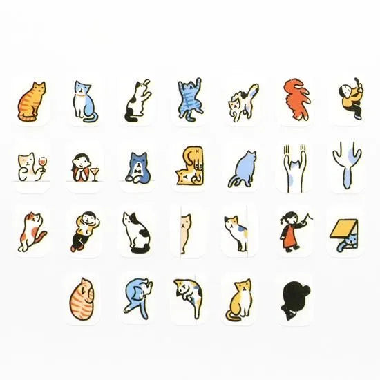 Bande Washi Tape Sticker Roll - People Who Live in a Notebook - Cats Everywhere