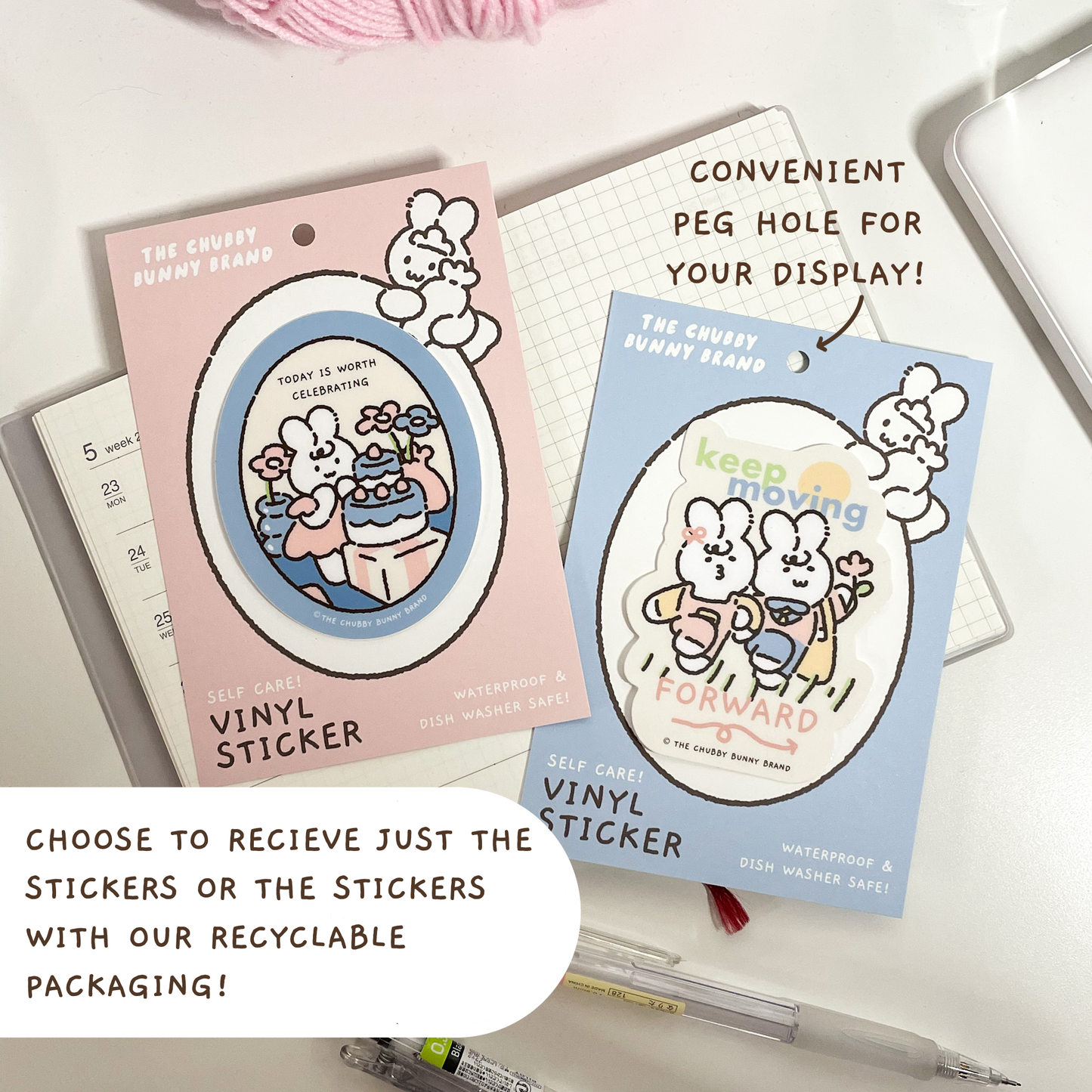 The Chubby Bunny Brand - Slow Down You Have Time Vinyl Sticker