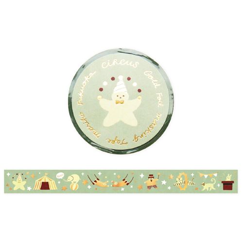 Coztca x Mariko Fukuoka - Gold Foil Washi Tape - Circus