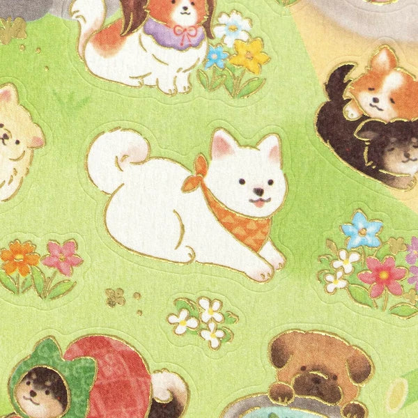 NB Japanese Style Sticker Sheet - Dog and Garden