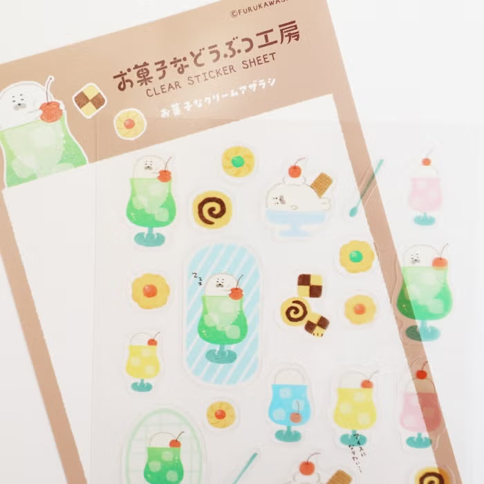 Furukawashiko Clear Sticker Sheet - Sweets Animal Workshop Vol. 3 - Cream Seal