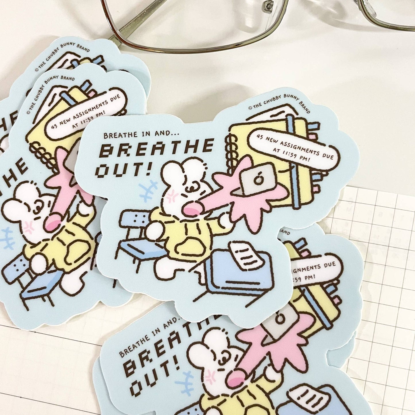 The Chubby Bunny Brand - Breathe In Breathe Out Vinyl Sticker