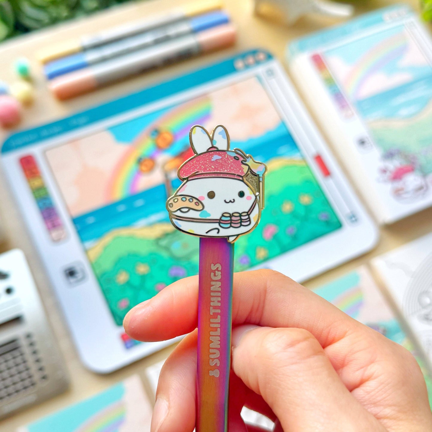 SumLilThings - Enamel Sticker Tweezer - Lil' Painted Brigade (Fine Point)