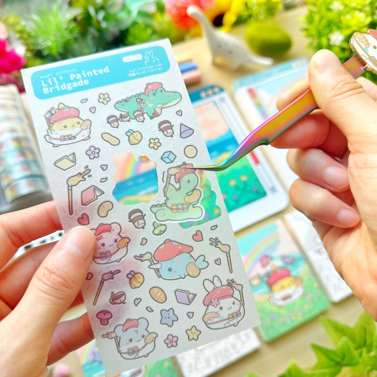 SumLilThings - Enamel Sticker Tweezer - Lil' Painted Brigade (Fine Point)