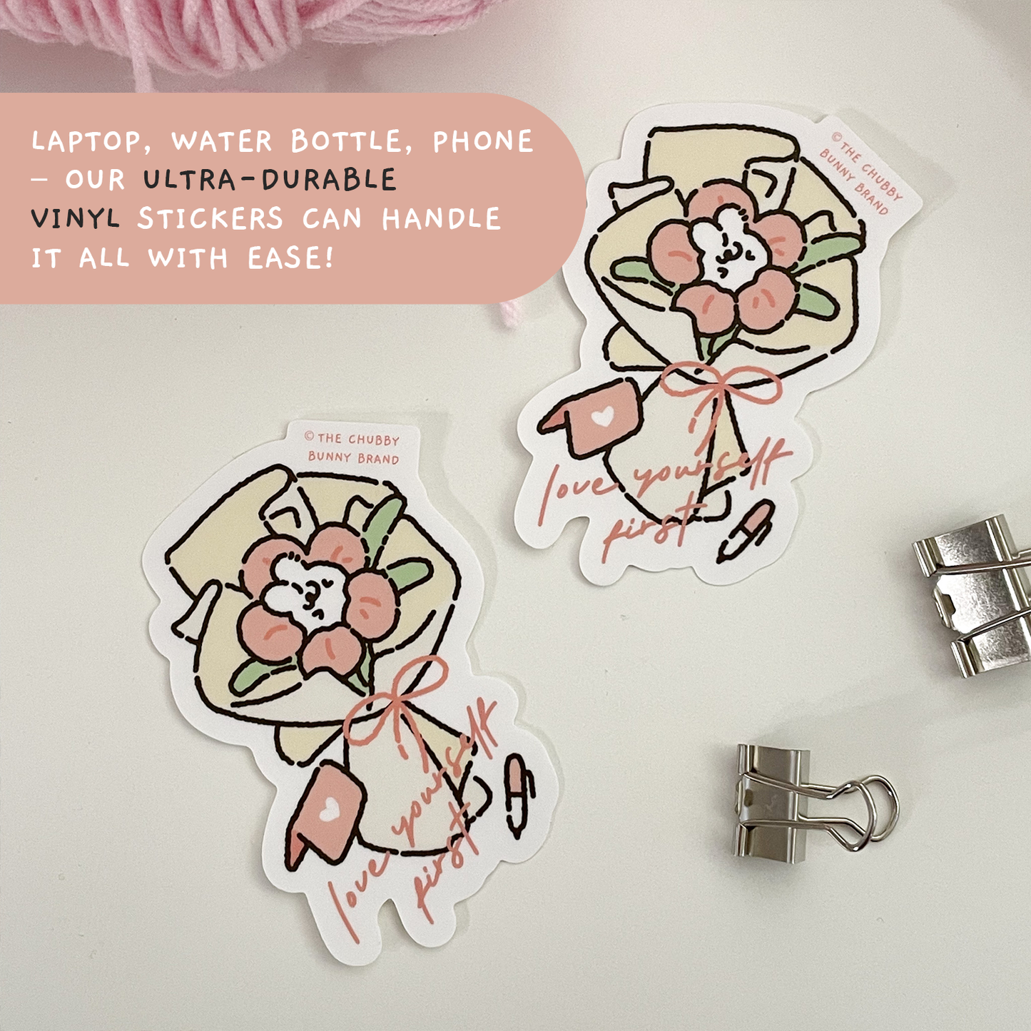 The Chubby Bunny Brand - Self Love Flower Bouquet Vinyl Sticker